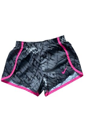 Nike Dri-Fit, Lined Athletic Shorts Black/Gray with Pink detail-Girls 6X